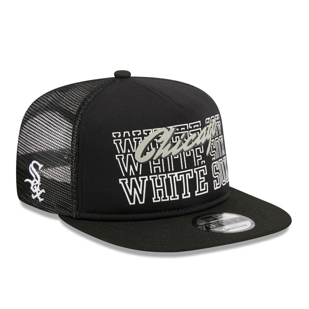 Chicago White Sox New Era  Street Team A-Frame Trucker 9FIFTY Snapback Hat - Black Hats