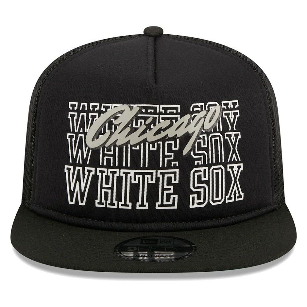 Chicago White Sox New Era  Street Team A-Frame Trucker 9FIFTY Snapback Hat - Black Hats