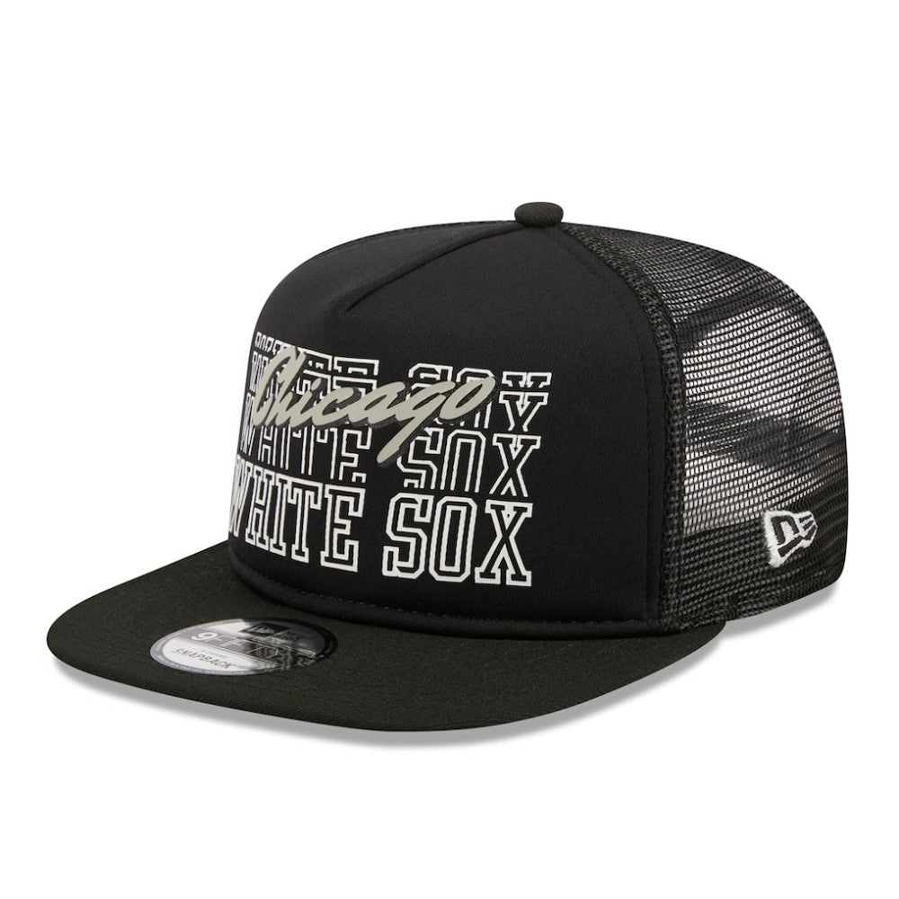 Chicago White Sox New Era  Street Team A-Frame Trucker 9FIFTY Snapback Hat - Black Hats