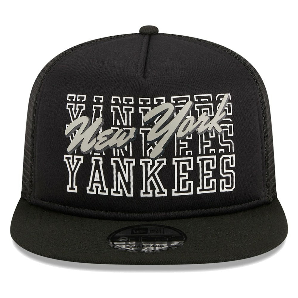 New York Yankees New Era  Street Team A-Frame Trucker 9FIFTY Snapback Hat - Black Hats