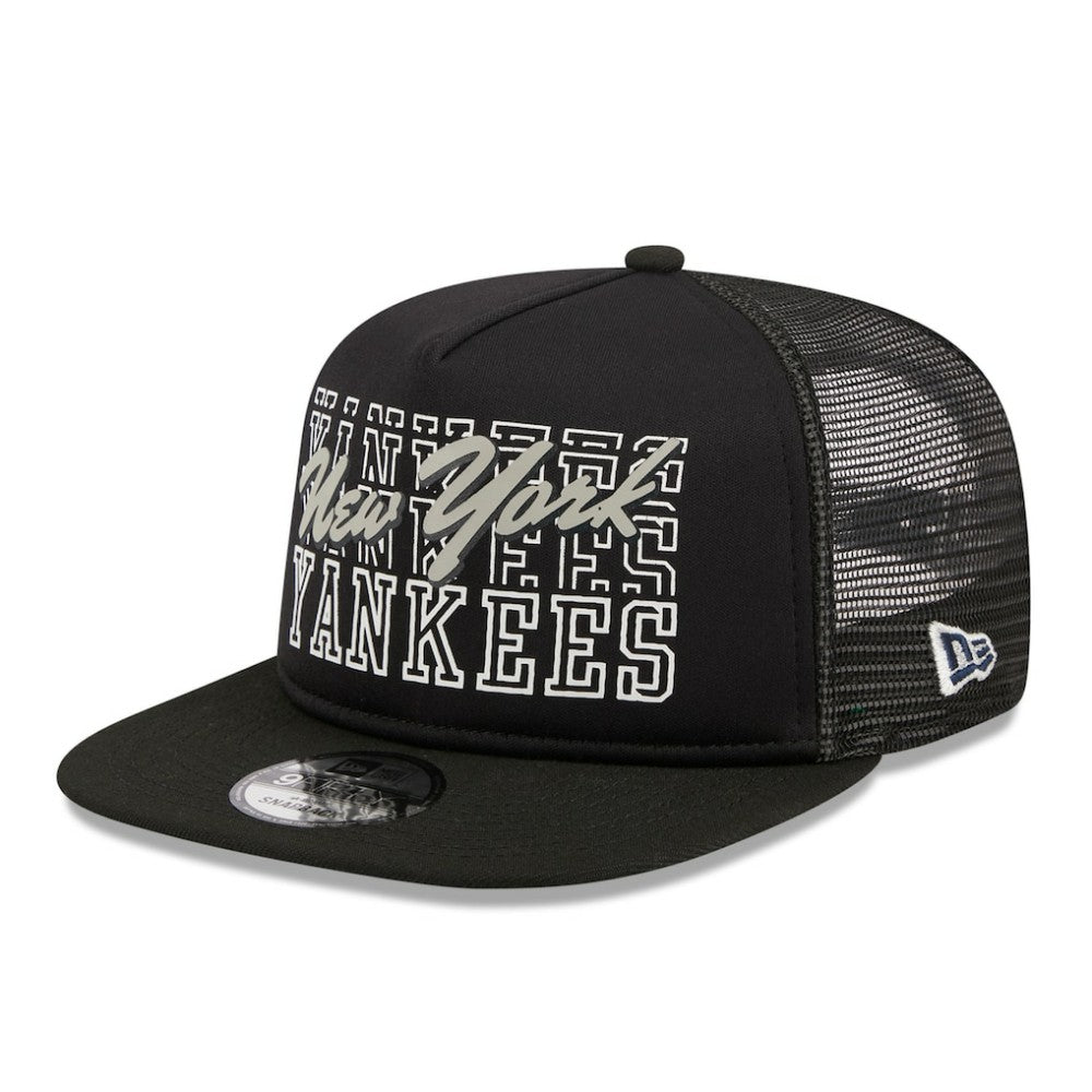 New York Yankees New Era  Street Team A-Frame Trucker 9FIFTY Snapback Hat - Black Hats