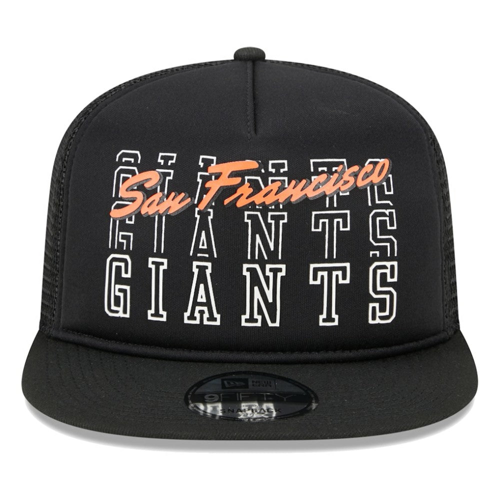 San Francisco Giants New Era  Street Team A-Frame Trucker 9FIFTY Snapback Hat - Black Hats
