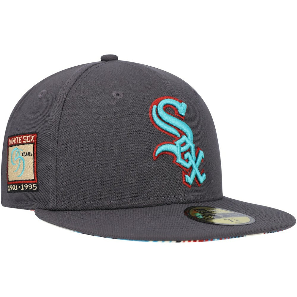 Chicago White Sox New Era  Print Undervisor 59FIFTY Fitted Hat - Graphite Hats
