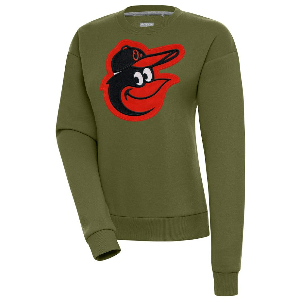 Baltimore Orioles Antigua Women's Victory Pullover Sweatshirt - Olive Pullover