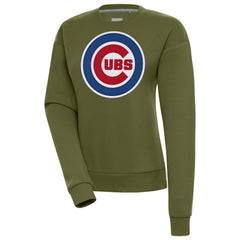 Chicago Cubs Antigua Women's Victory Pullover Sweatshirt - Olive Pullover