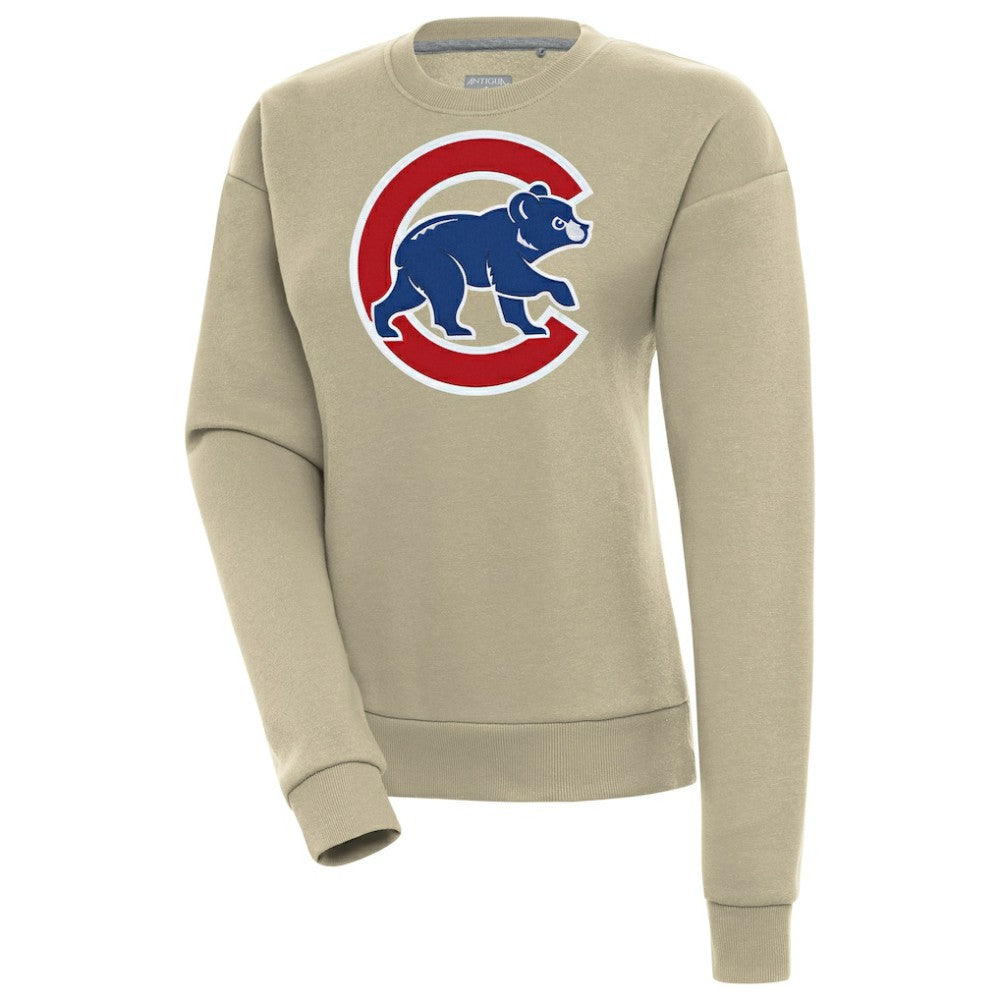 Chicago Cubs Antigua Women's Victory Pullover Sweatshirt - Khaki Pullover