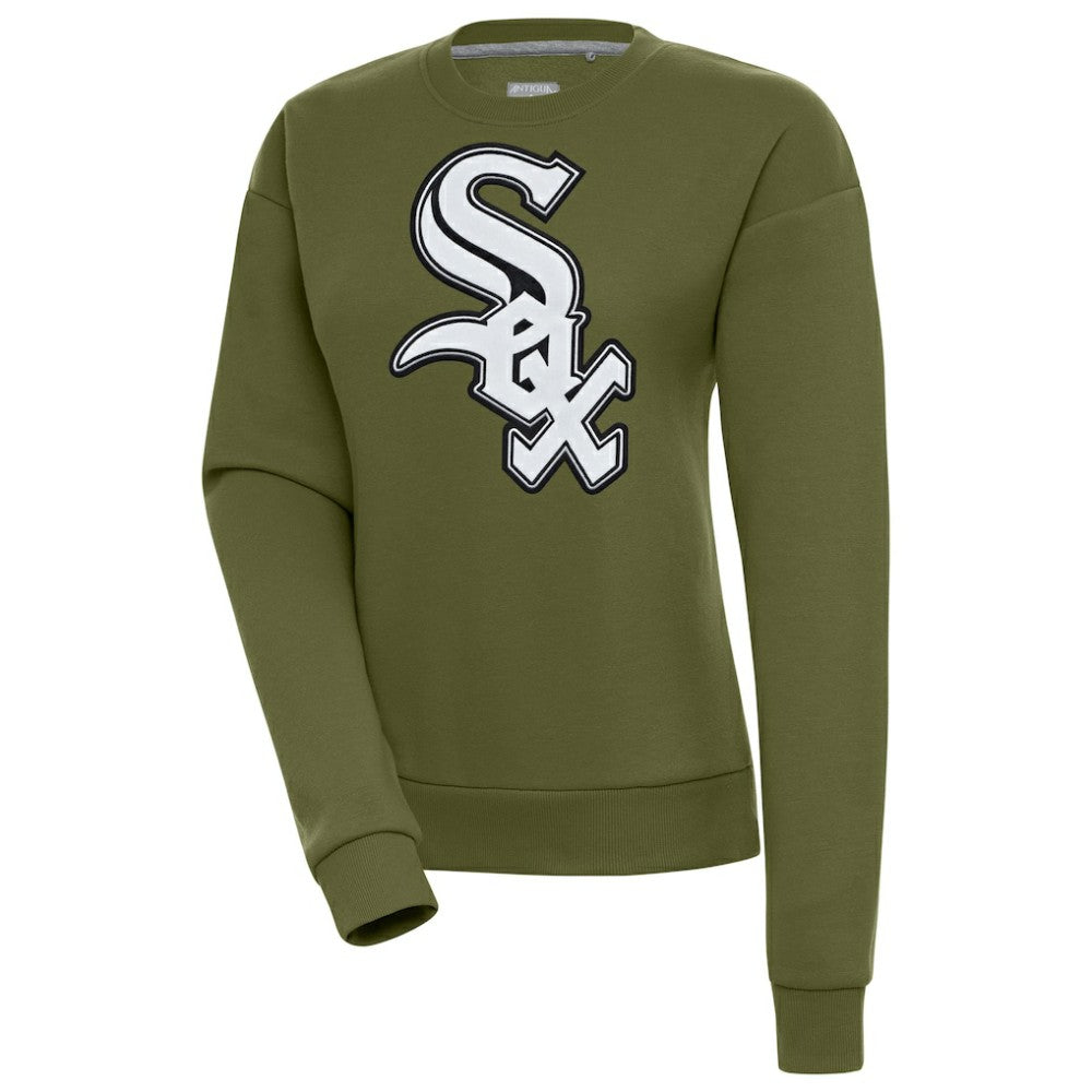 Chicago White Sox Antigua Women's Victory Pullover Sweatshirt - Olive Pullover