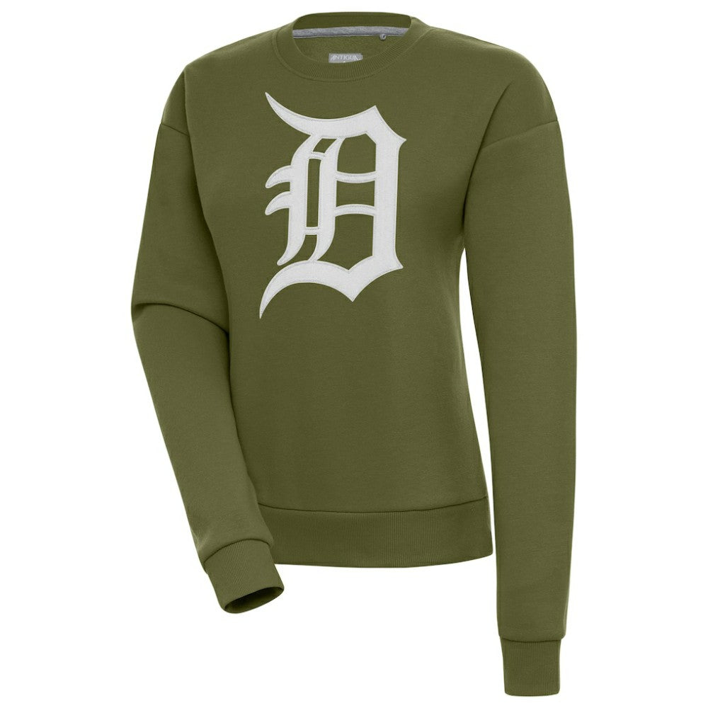 Detroit Tigers Antigua Women's Victory Pullover Sweatshirt - Olive Pullover
