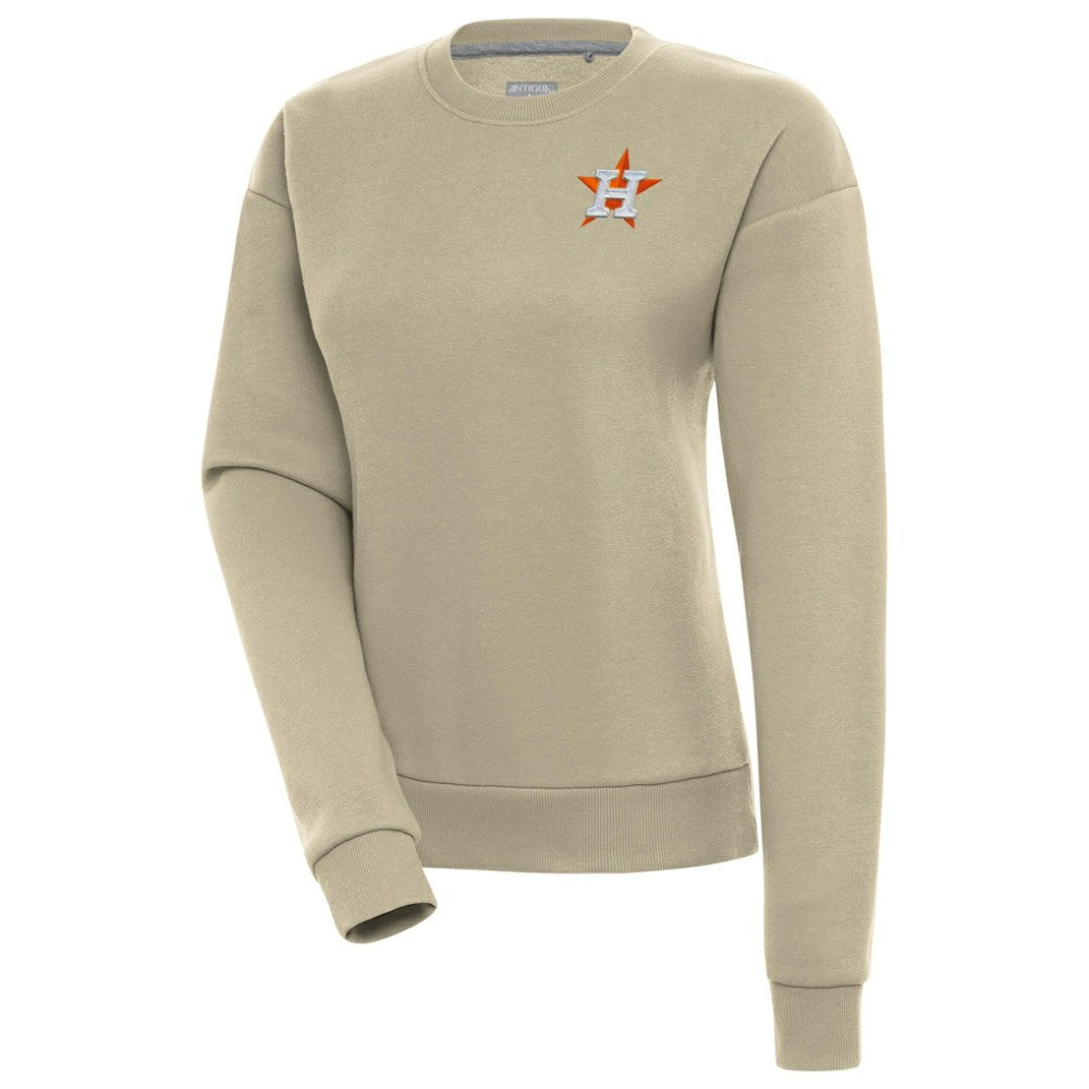 Houston Astros Antigua Women's Victory Pullover Sweatshirt - Khaki Pullover
