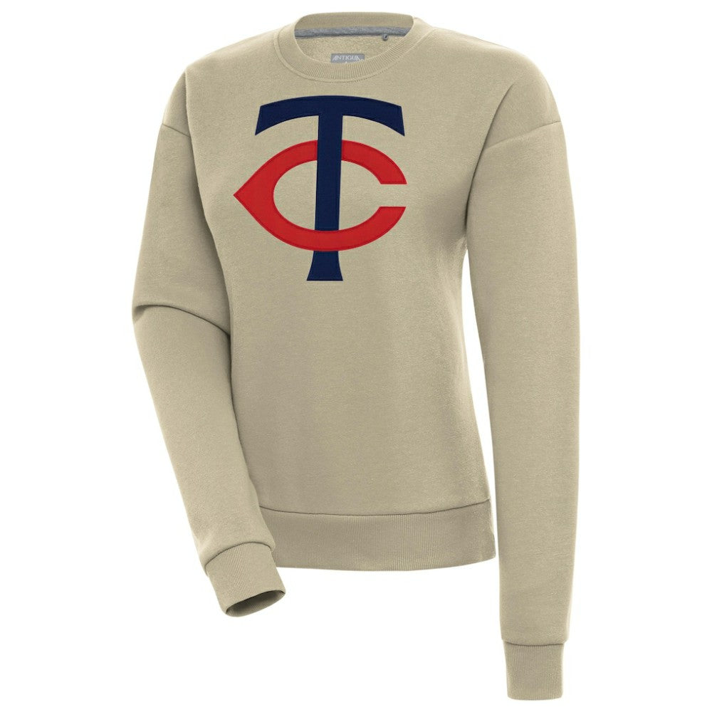 Minnesota Twins Antigua Women's Victory Pullover Sweatshirt - Khaki Pullover