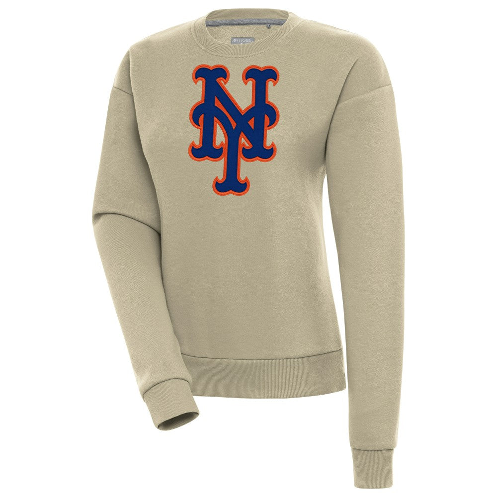 New York Mets Antigua Women's Victory Pullover Sweatshirt - Khaki Pullover