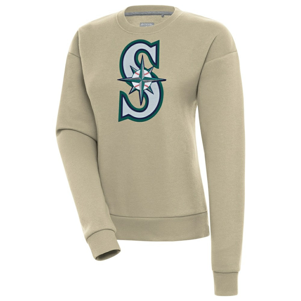 Seattle Mariners Antigua Women's Victory Pullover Sweatshirt - Khaki Pullover