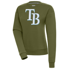 Tampa Bay Rays Antigua Women's Victory Pullover Sweatshirt - Olive Pullover
