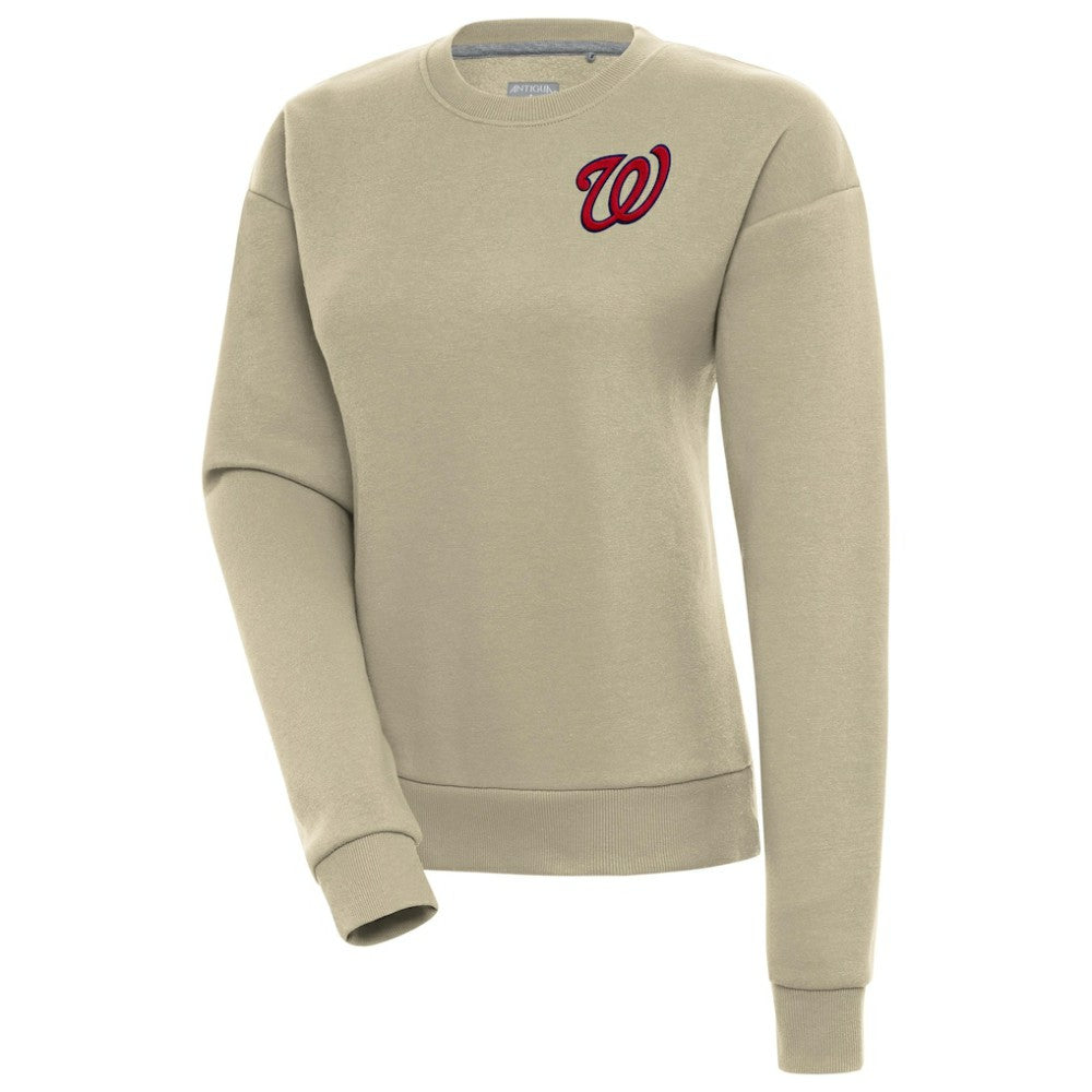 Washington Nationals Antigua Women's Victory Pullover Sweatshirt - Khaki Pullover