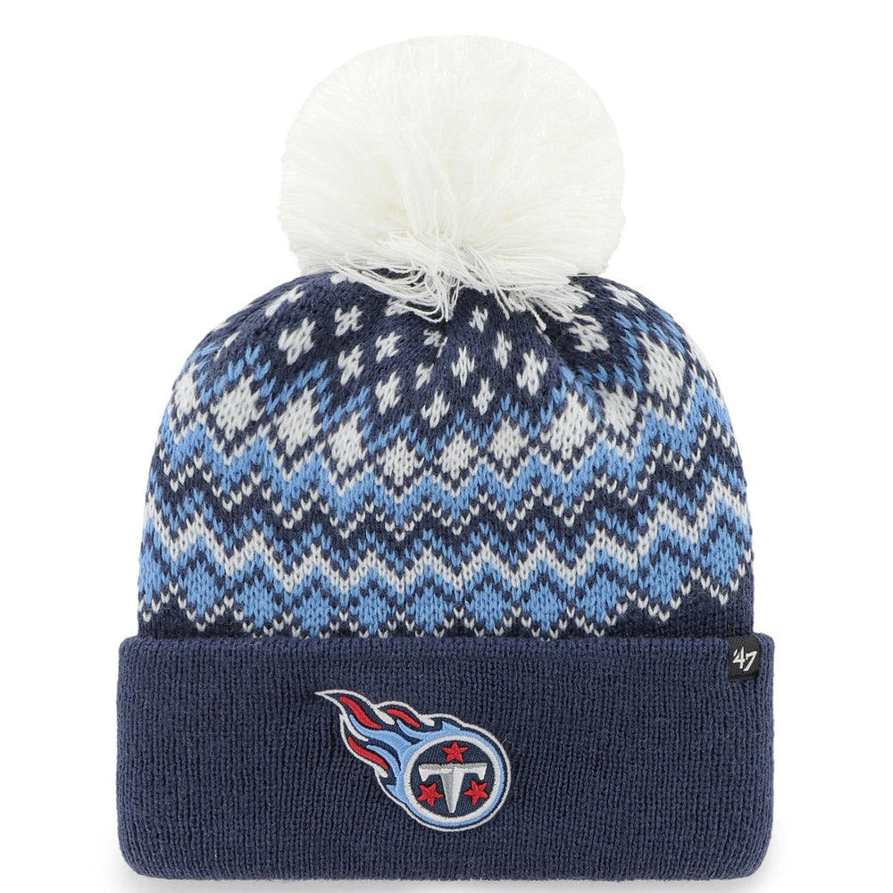 Tennessee Titans '47 Women's Elsa Cuffed Knit Hat with Pom Navy