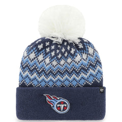 Tennessee Titans '47 Women's Elsa Cuffed Knit Hat with Pom Navy