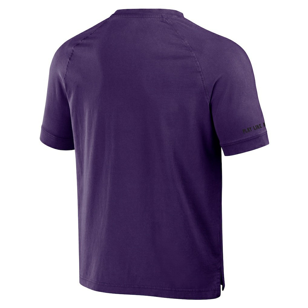 Baltimore Ravens NFL x Darius Rucker Collection Washed Raglan Henley T-Shirt Purple