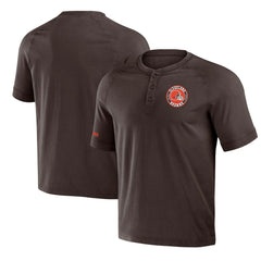 Cleveland Browns NFL x Darius Rucker Collection Washed Raglan Henley T-Shirt Brown