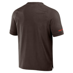 Cleveland Browns NFL x Darius Rucker Collection Washed Raglan Henley T-Shirt Brown