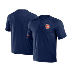 Denver Broncos NFL x Darius Rucker Collection Washed Raglan Henley T-Shirt Navy