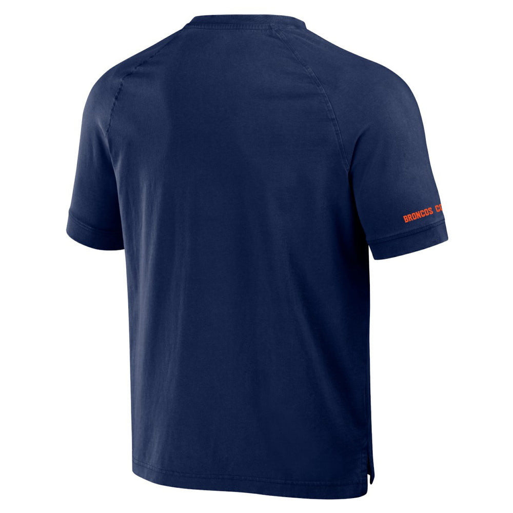 Denver Broncos NFL x Darius Rucker Collection Washed Raglan Henley T-Shirt Navy