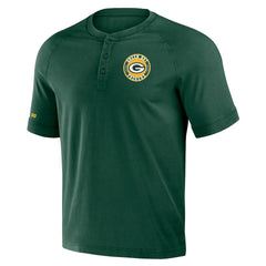 Green Bay Packers NFL x Darius Rucker Collection Washed Raglan Henley T-Shirt Green