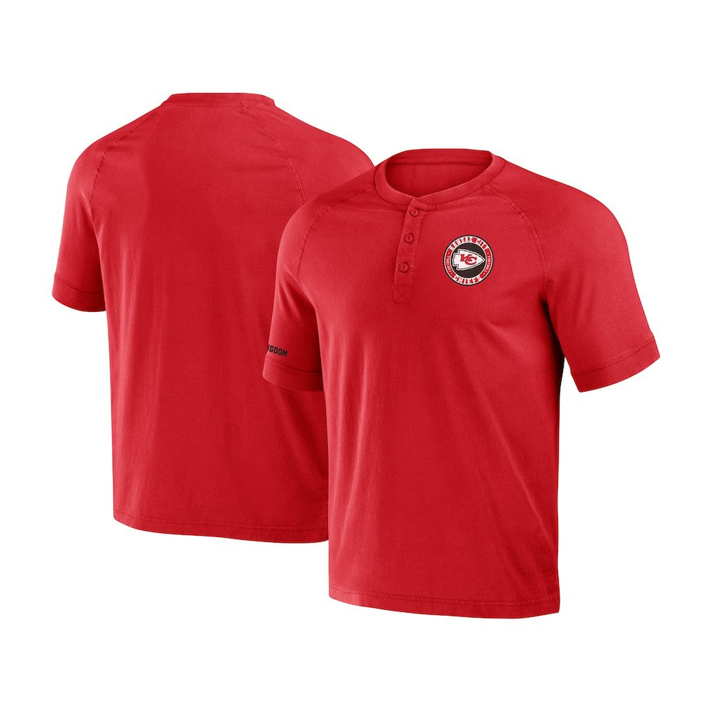 Kansas City Chiefs NFL x Darius Rucker Collection Washed Raglan Henley T-Shirt Red