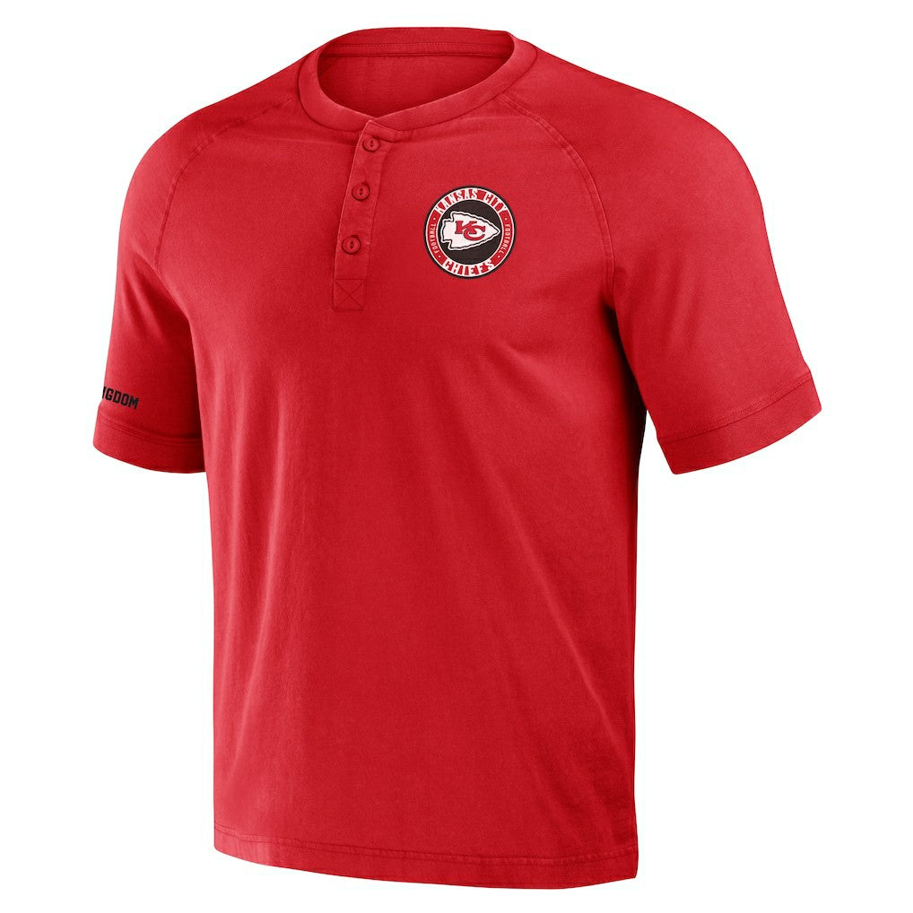 Kansas City Chiefs NFL x Darius Rucker Collection Washed Raglan Henley T-Shirt Red