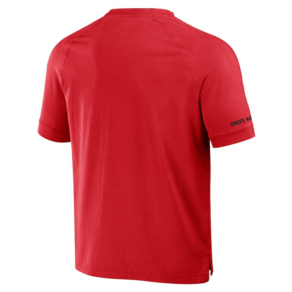 Kansas City Chiefs NFL x Darius Rucker Collection Washed Raglan Henley T-Shirt Red