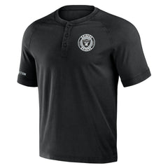 Las Vegas Raiders NFL x Darius Rucker Collection Washed Raglan Henley T-Shirt Black