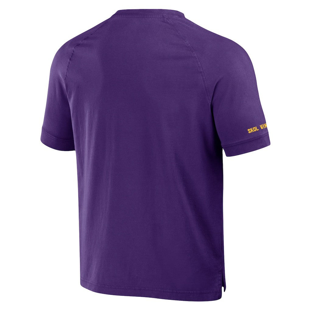 Minnesota Vikings NFL x Darius Rucker Collection Washed Raglan Henley T-Shirt Purple