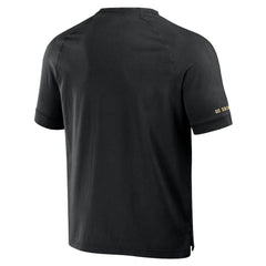 New Orleans Saints NFL x Darius Rucker Collection Washed Raglan Henley T-Shirt Black