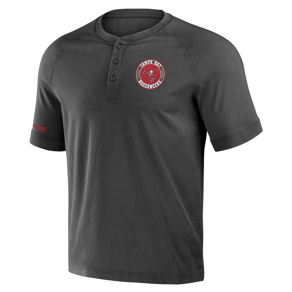 Tampa Bay Buccaneers NFL x Darius Rucker Collection Washed Raglan Henley T-Shirt Pewter