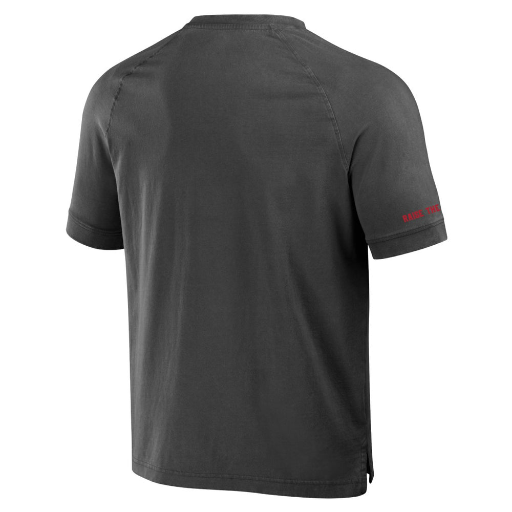 Tampa Bay Buccaneers NFL x Darius Rucker Collection Washed Raglan Henley T-Shirt Pewter