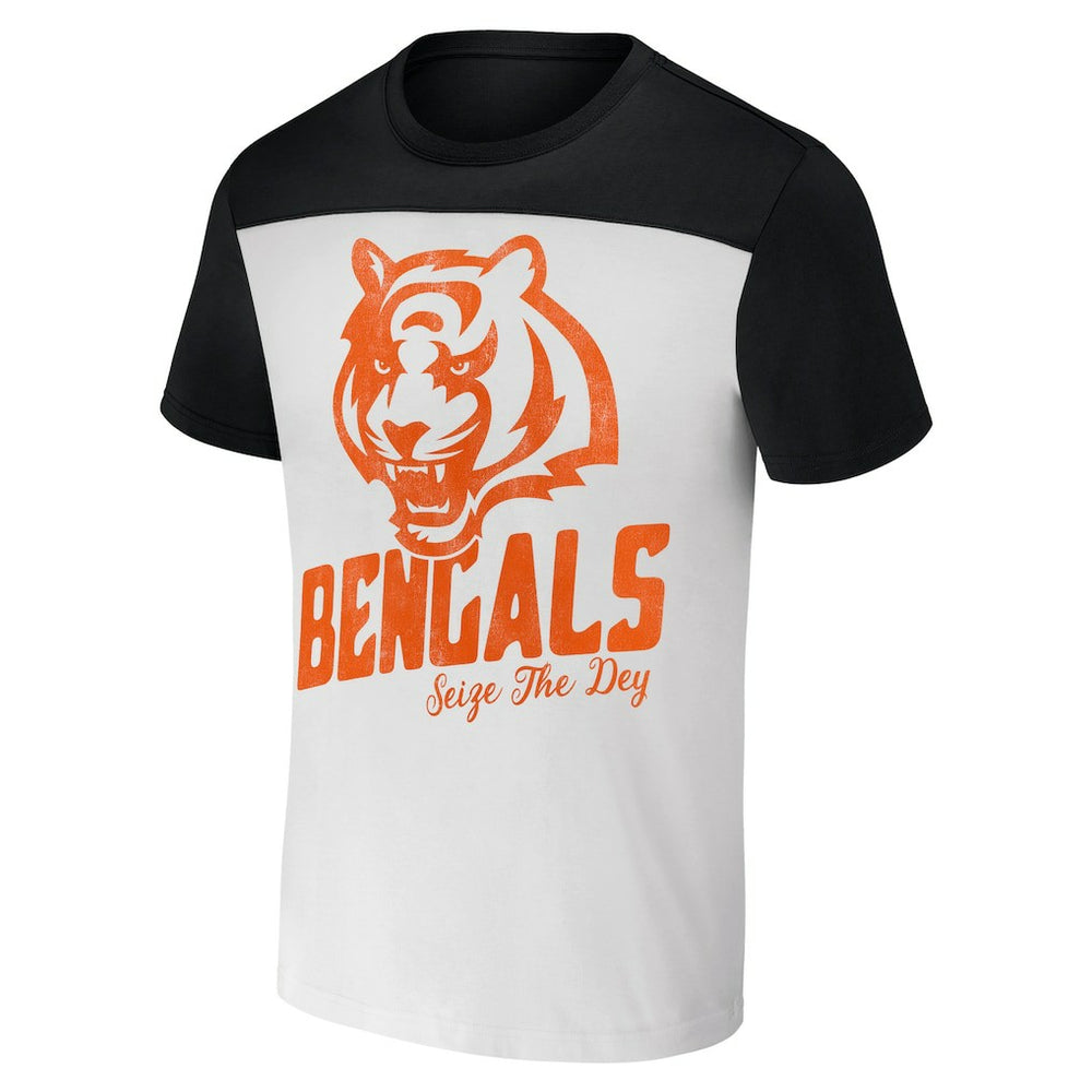 Cincinnati Bengals NFL x Darius Rucker Collection Colorblocked T-Shirt Cream