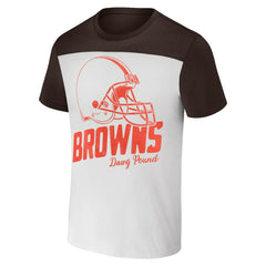 Cleveland Browns NFL x Darius Rucker Collection Colorblocked T-Shirt White/Brown