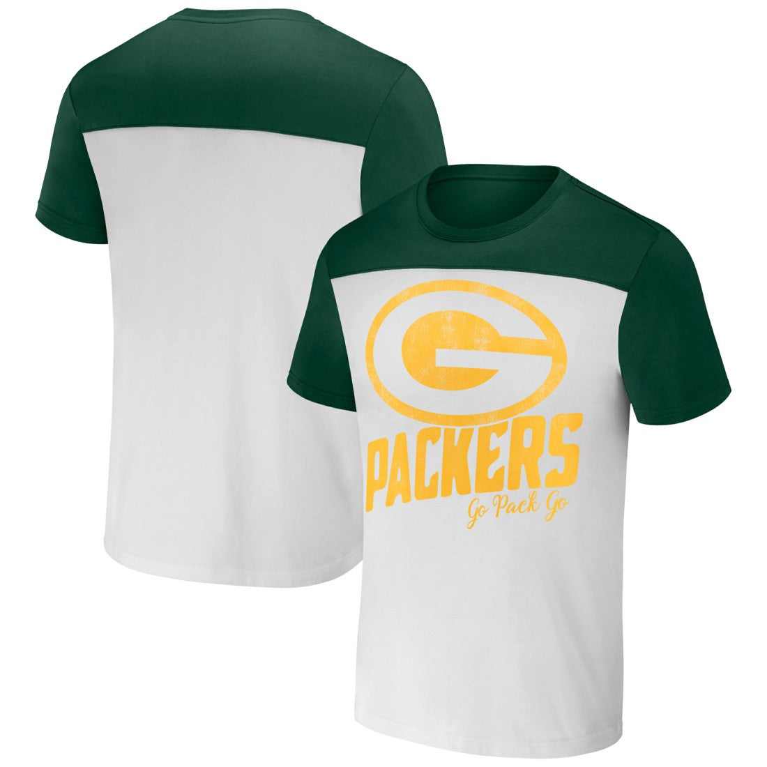 Green Bay Packers NFL x Darius Rucker Collection Colorblocked T-Shirt White/Green