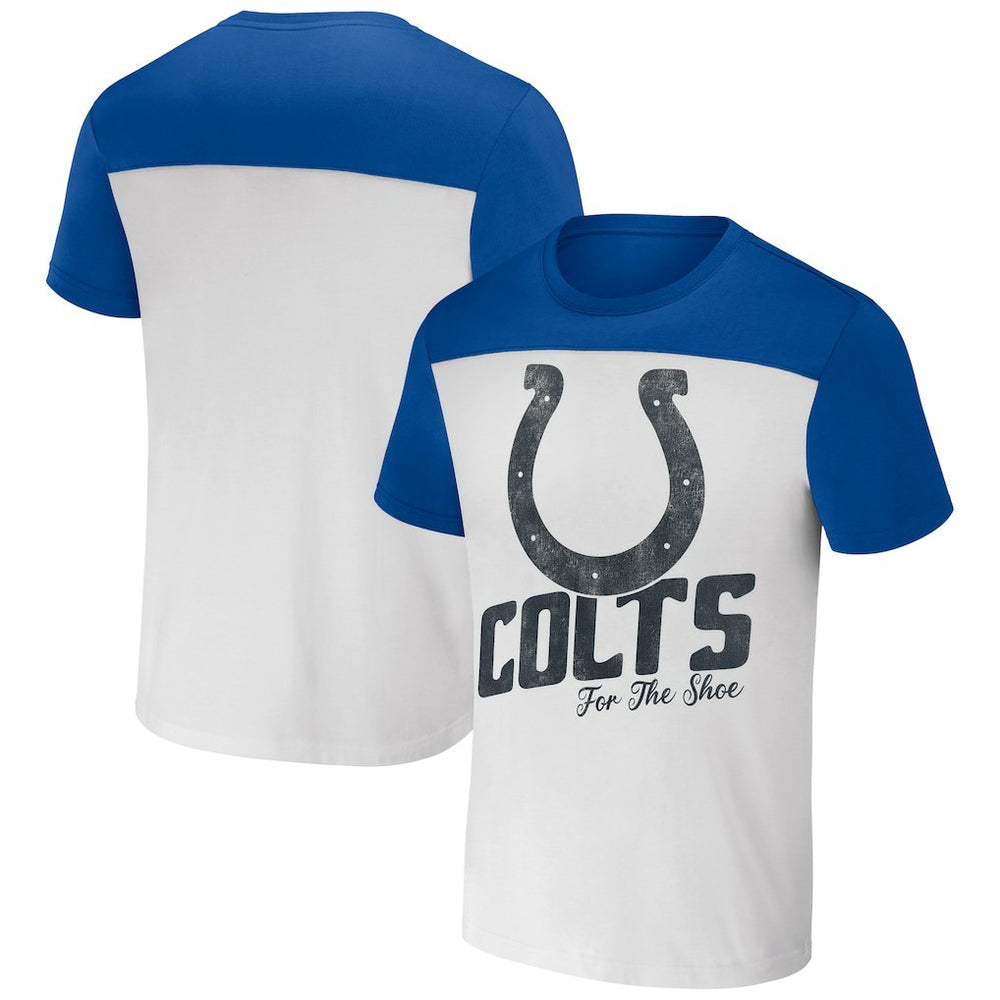 Indianapolis Colts NFL x Darius Rucker Collection Colorblocked T-Shirt White/Royal