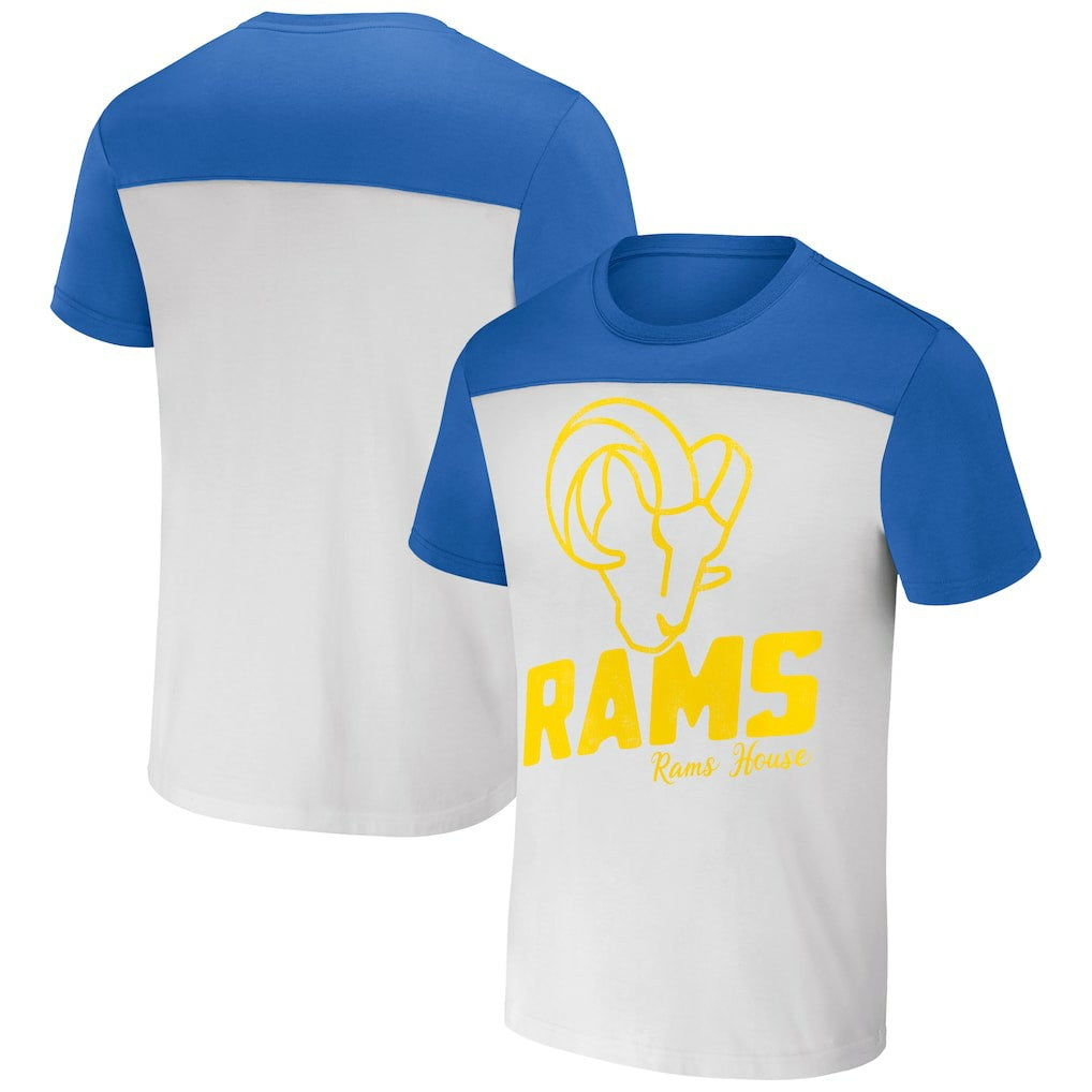Los Angeles Rams NFL x Darius Rucker Collection Colorblocked T-Shirt White/Royal
