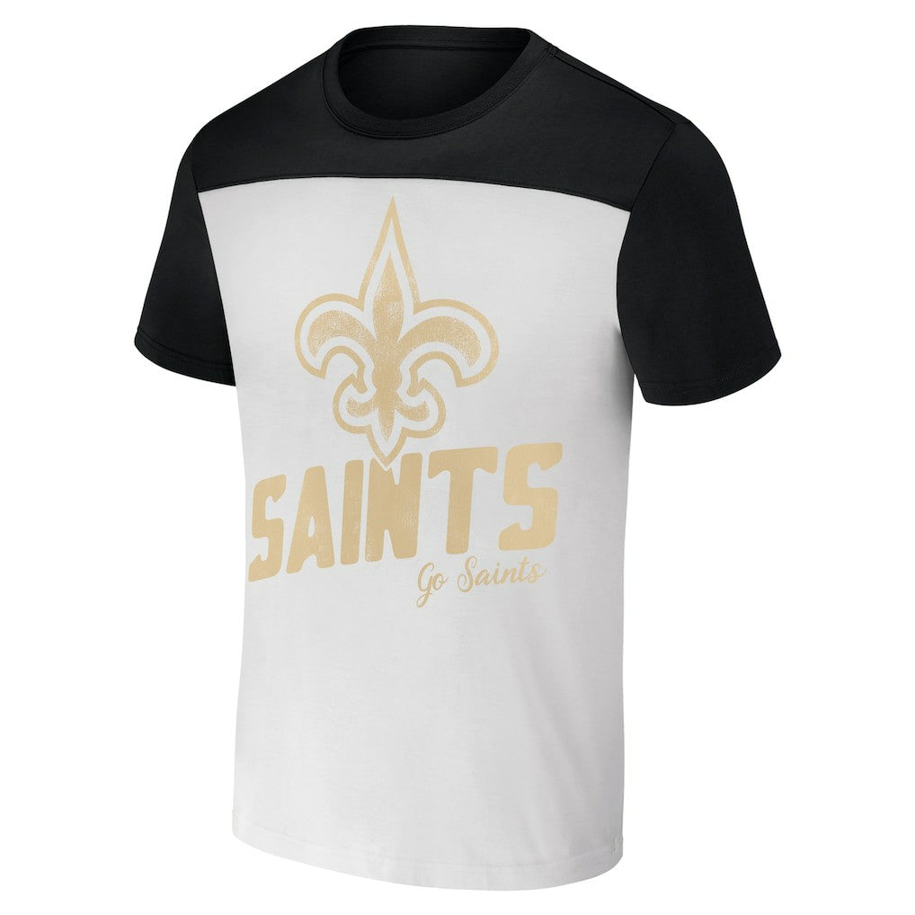 New Orleans Saints NFL x Darius Rucker Collection Colorblocked T-Shirt White/Black