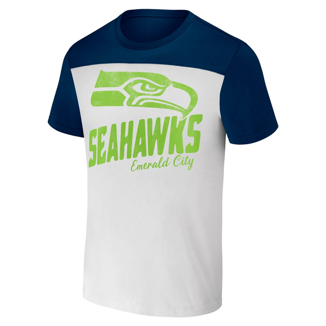 Seattle Seahawks NFL x Darius Rucker Collection Colorblocked T-Shirt White/College Navy