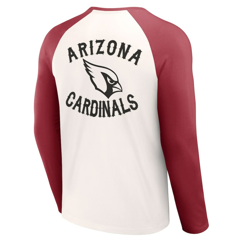 Arizona Cardinals NFL x Darius Rucker Collection Long Sleeve Raglan T-Shirt Cream/Cardinal