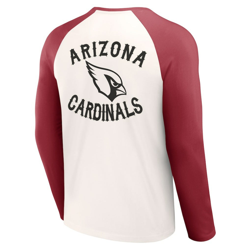 Arizona Cardinals NFL x Darius Rucker Collection Long Sleeve Raglan T-Shirt Cream/Cardinal