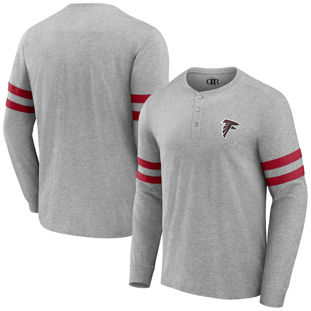 Atlanta Falcons NFL x Darius Rucker Collection Henley Long Sleeve T-Shirt Heather Gray