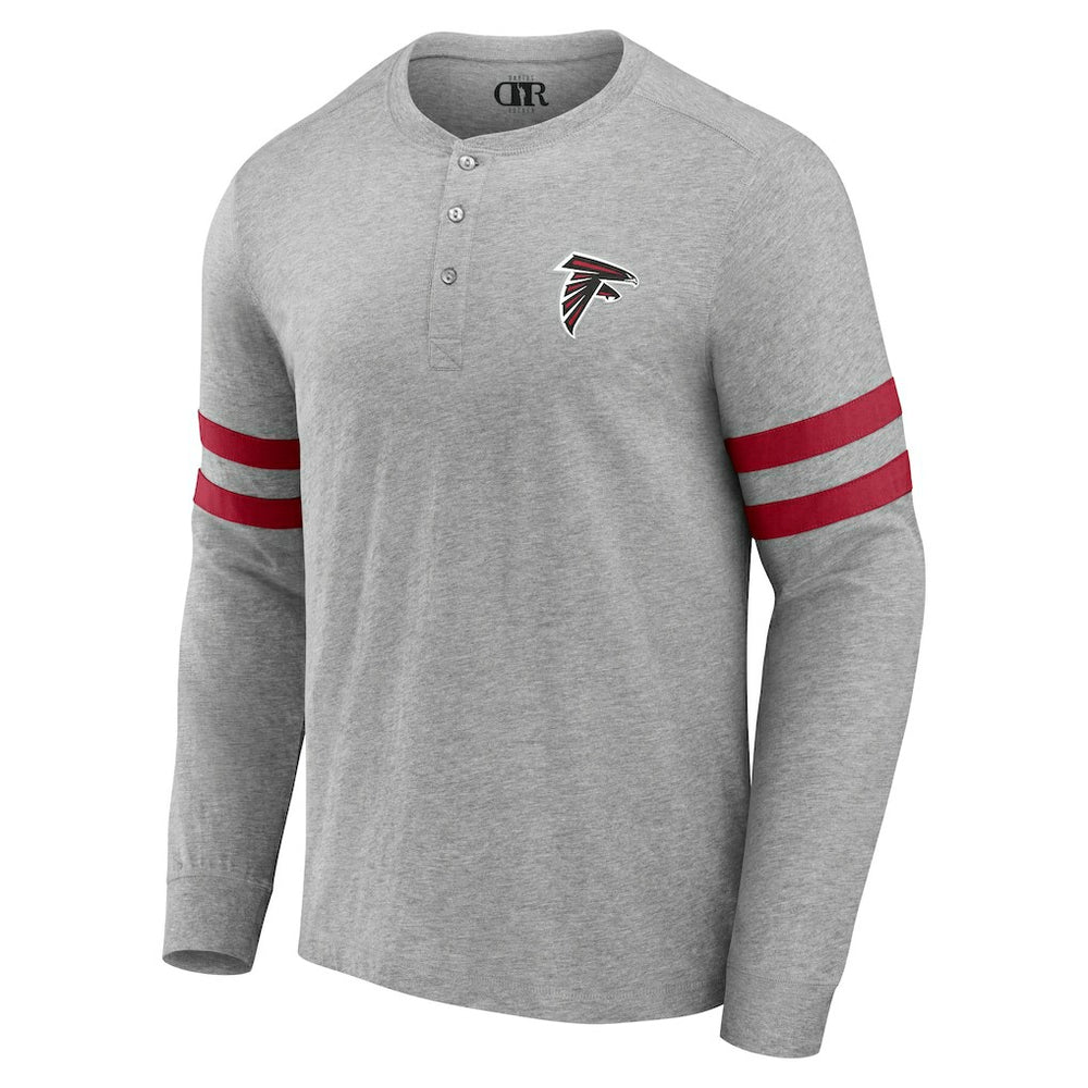 Atlanta Falcons NFL x Darius Rucker Collection Henley Long Sleeve T-Shirt Heather Gray