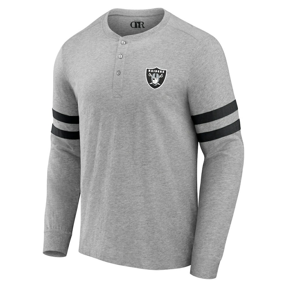 Las Vegas Raiders NFL x Darius Rucker Collection Henley Long Sleeve T-Shirt Heather Gray