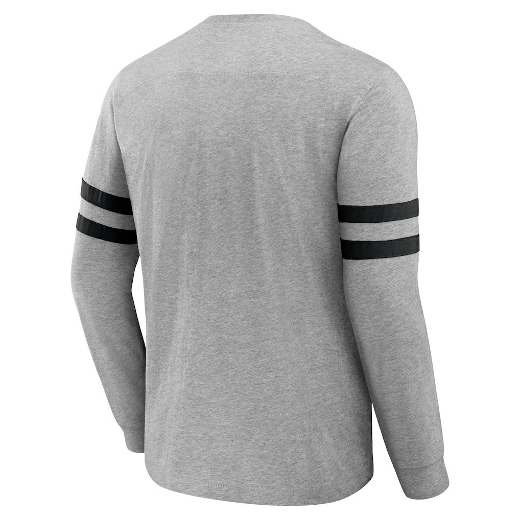 Las Vegas Raiders NFL x Darius Rucker Collection Henley Long Sleeve T-Shirt Heather Gray
