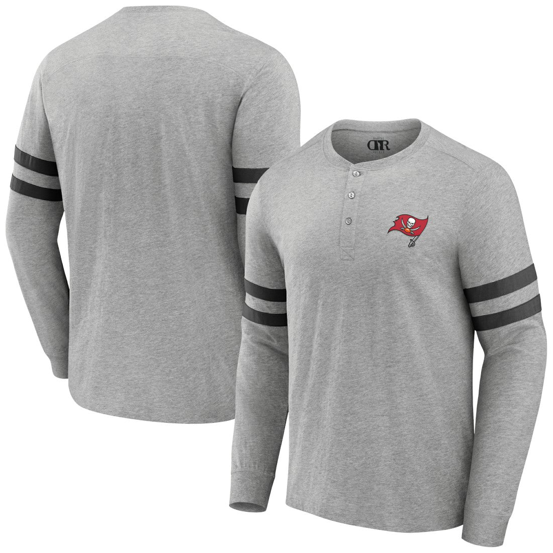 Tampa Bay Buccaneers NFL x Darius Rucker Collection Henley Long Sleeve T-Shirt Heather Gray