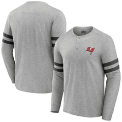 Tampa Bay Buccaneers NFL x Darius Rucker Collection Henley Long Sleeve T-Shirt Heather Gray