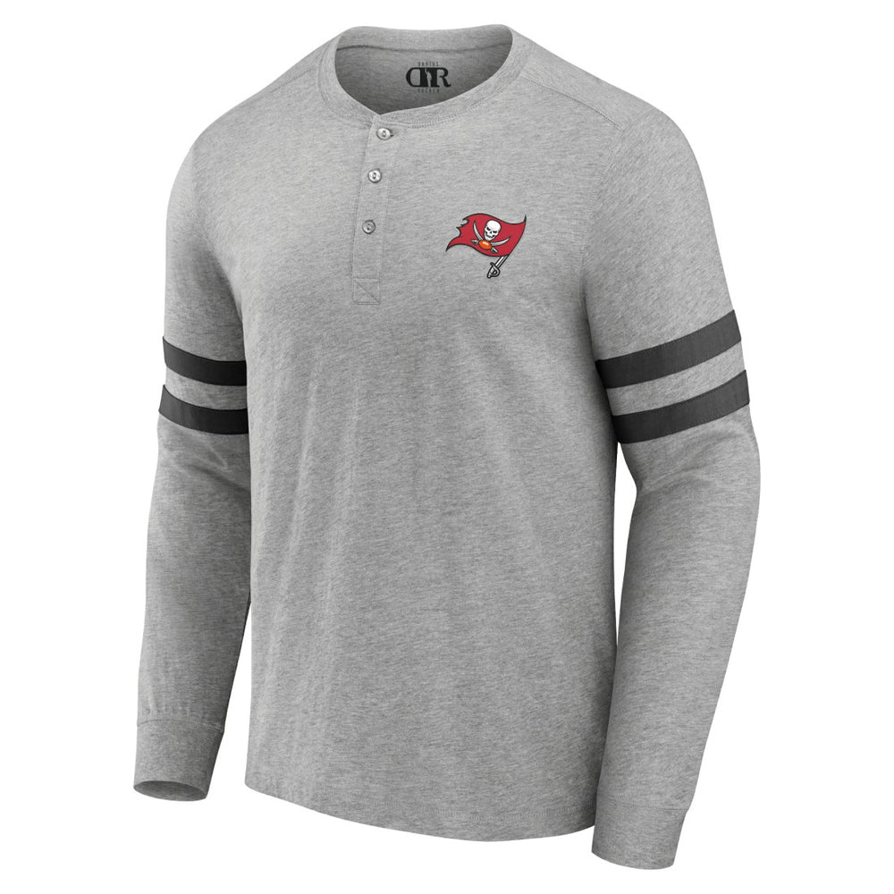 Tampa Bay Buccaneers NFL x Darius Rucker Collection Henley Long Sleeve T-Shirt Heather Gray